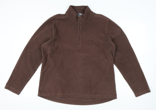 Kathmandu Mens Brown XL Fleece Pullover Sweatshirt 1/2 Zip Outdoor
