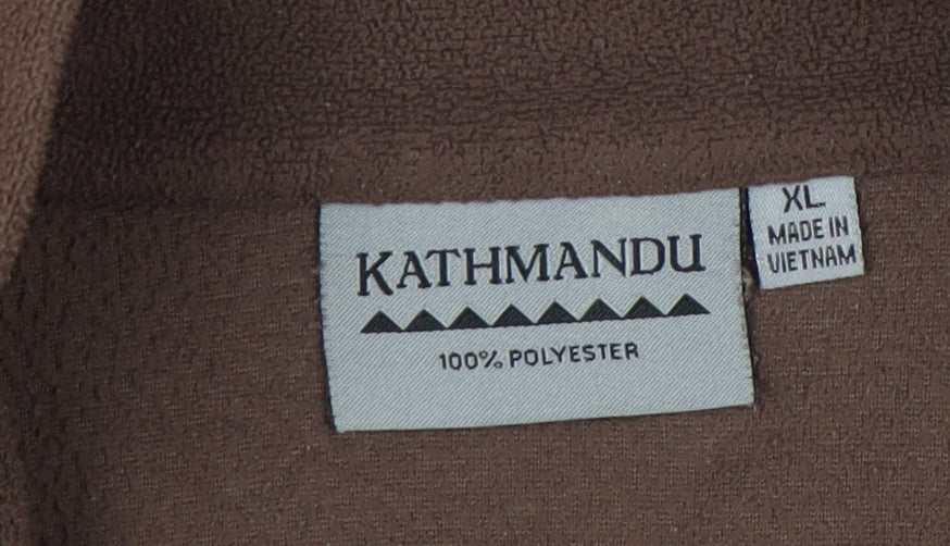 Kathmandu Mens Brown XL Fleece Pullover Sweatshirt 1/2 Zip Outdoor