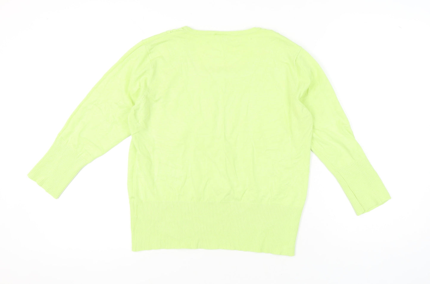 Roman Originals Womens Green Size 16 Pullover Square Neck Jumper