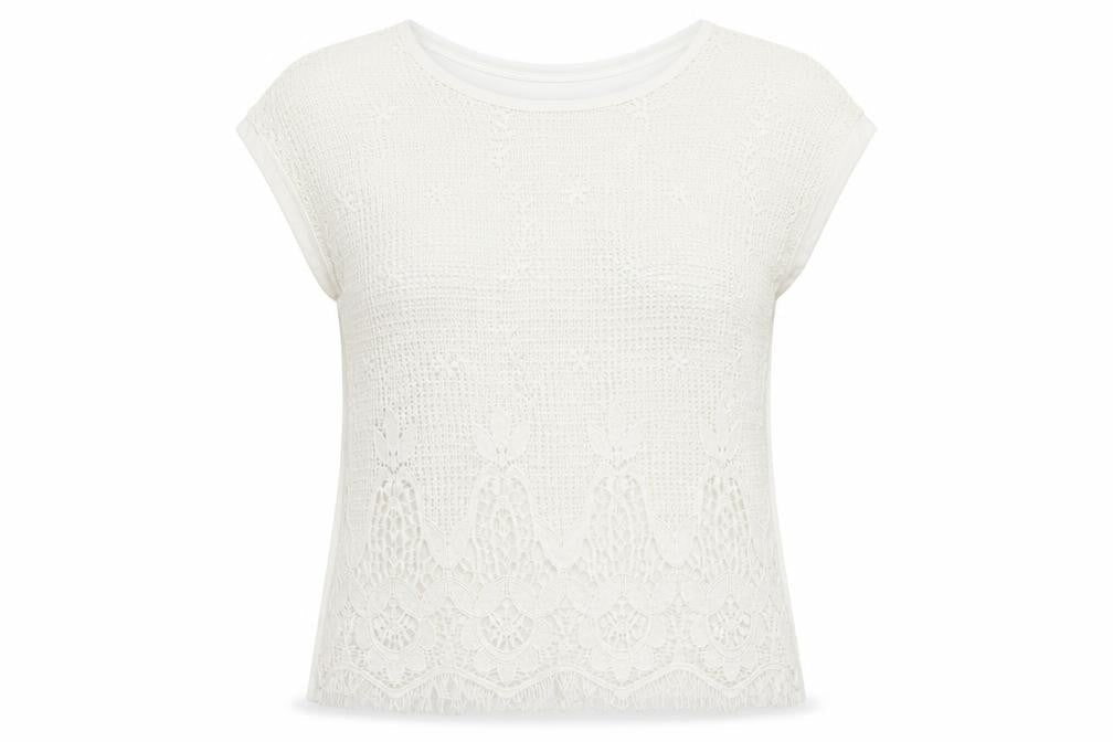 Womens UK Size 8 Pull&Bear Ivory Viscose T-Shirt