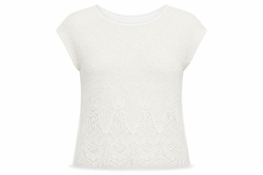 Womens UK Size 8 Pull&Bear Ivory Viscose T-Shirt