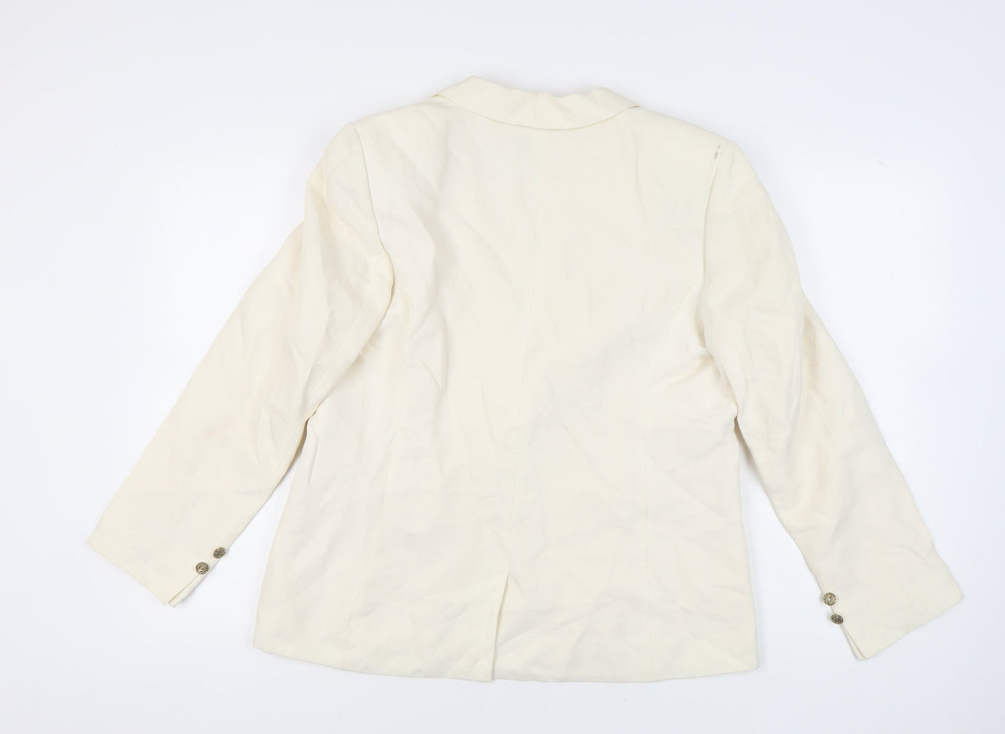 Hobbs Womens Ivory Linen Silk Blazer Jacket UK 16 Workwear