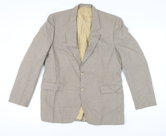 Finesse Men's Beige Blazer Jacket 42R Classic Notch Lapel Formal