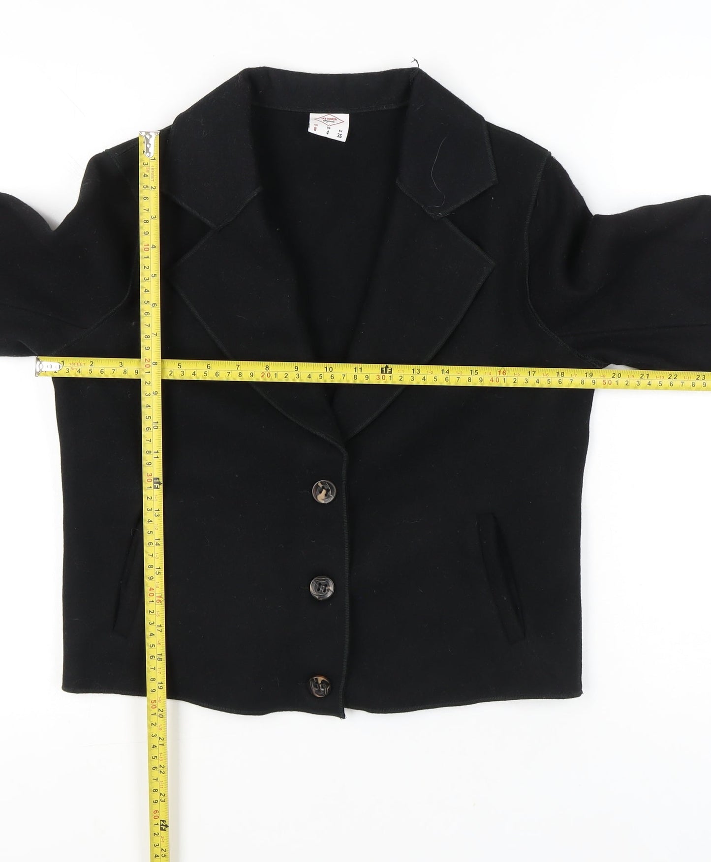 Lee Cooper Women’s Black Wool Polyester Blazer UK 8 Classic Style