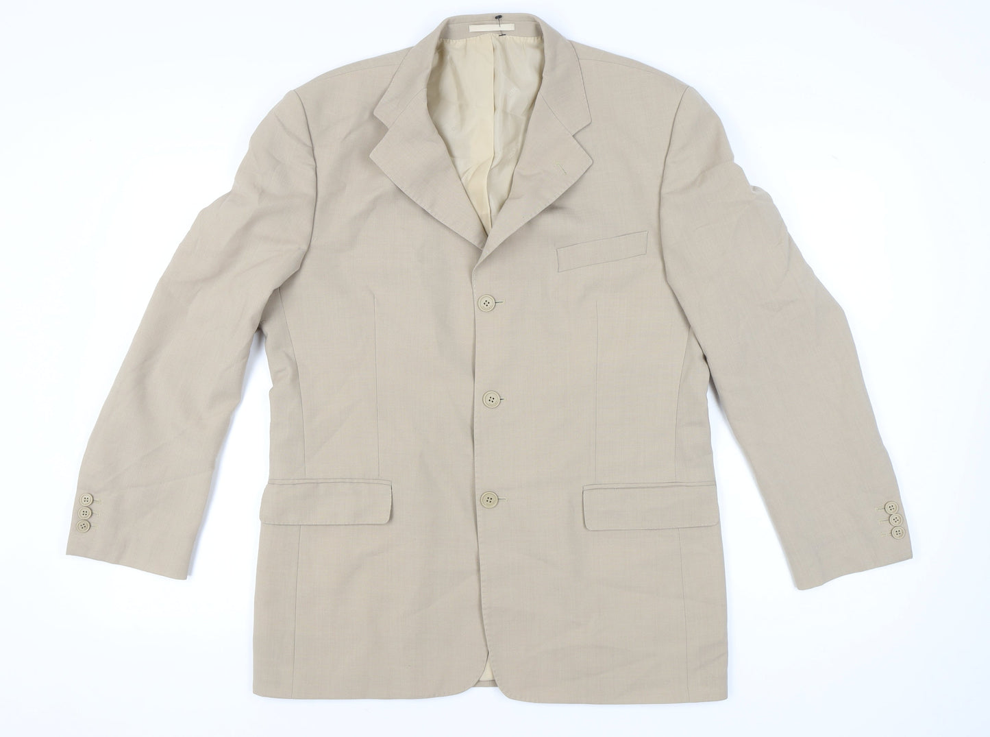 Rohan Men's Beige 42 Blazer Single-Breasted Wool Blend Jacket