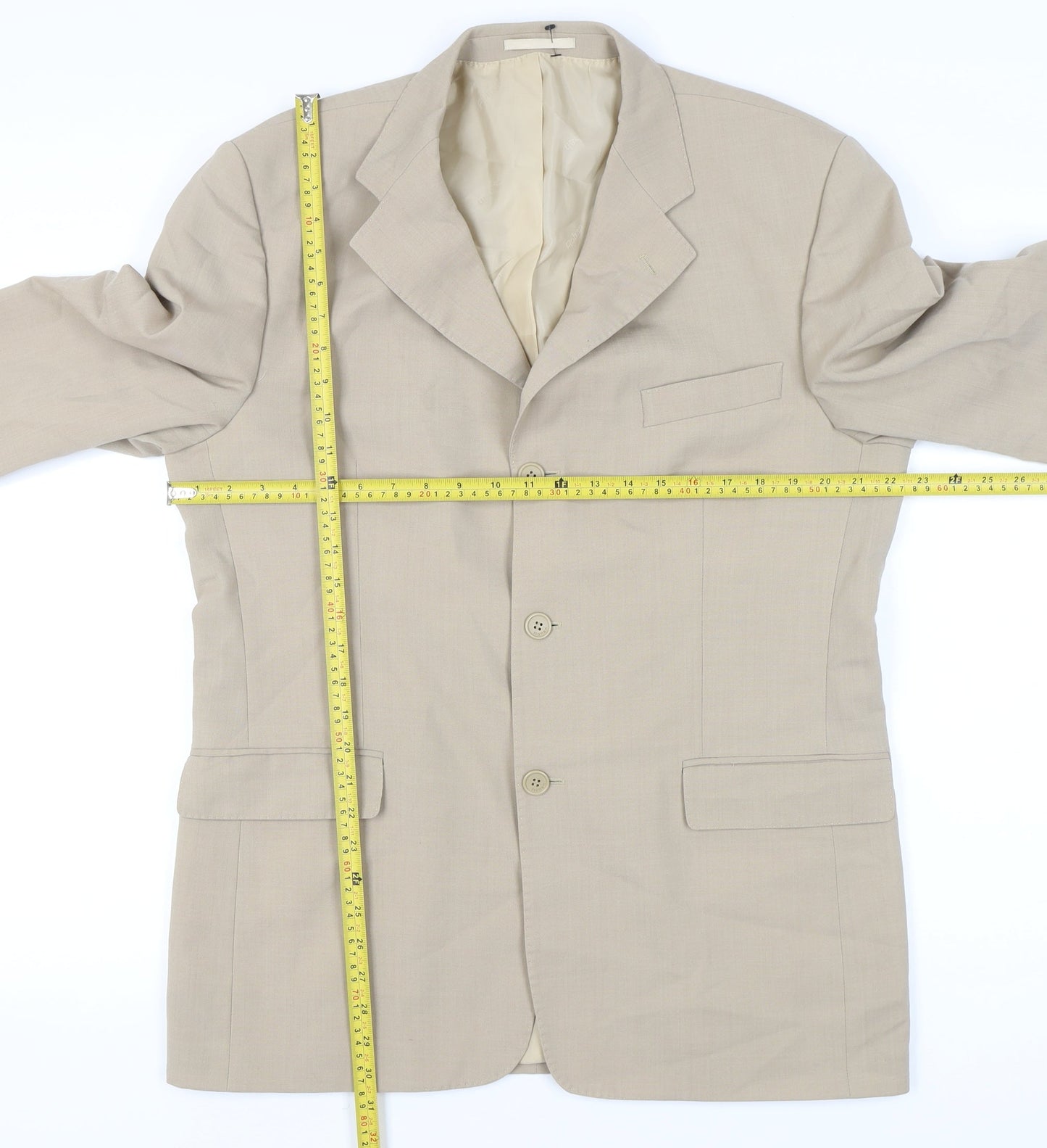 Rohan Men's Beige 42 Blazer Single-Breasted Wool Blend Jacket