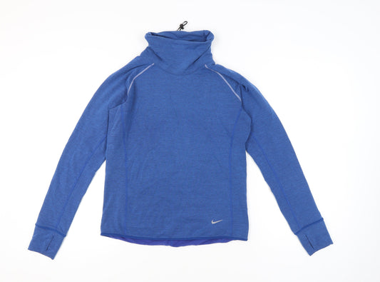 Nike Womens Blue Running Pullover Sweatshirt Size M Dri-Fit