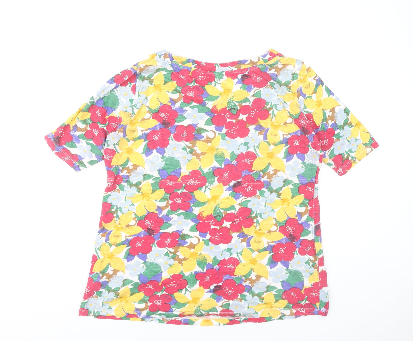 Weird Fish Womens Multicoloured Floral T-Shirt Size 12 Cotton Modal