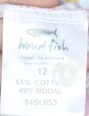 Weird Fish Womens Multicoloured Floral T-Shirt Size 12 Cotton Modal