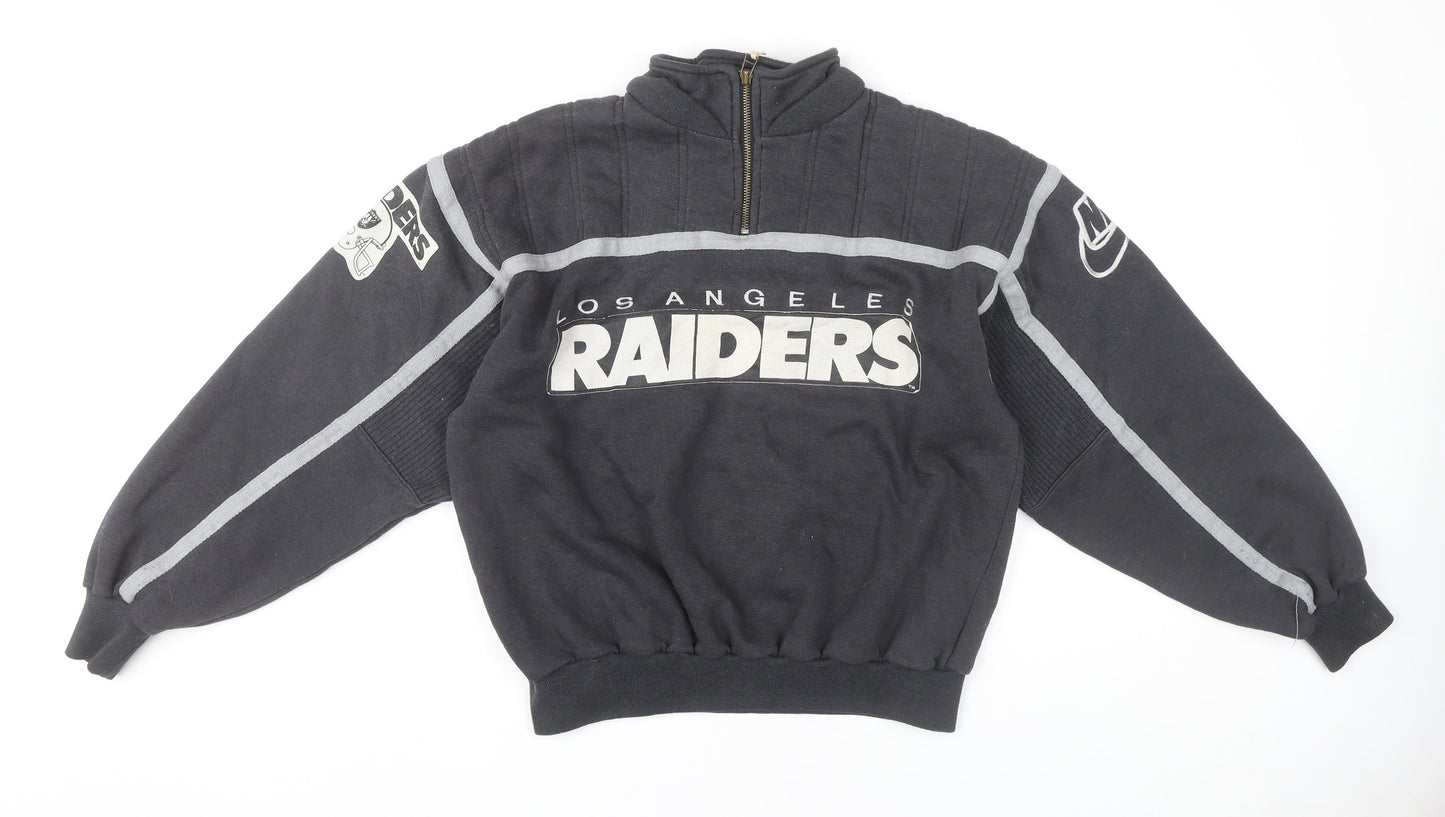 Nike Men’s Black Raiders 90s Vintage 1/2 Zip Sweatshirt Size M