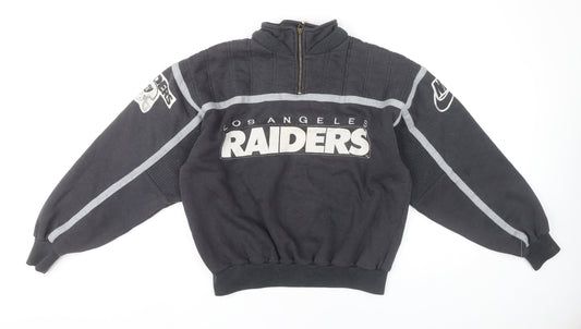 Nike Men’s Black Raiders 90s Vintage 1/2 Zip Sweatshirt Size M