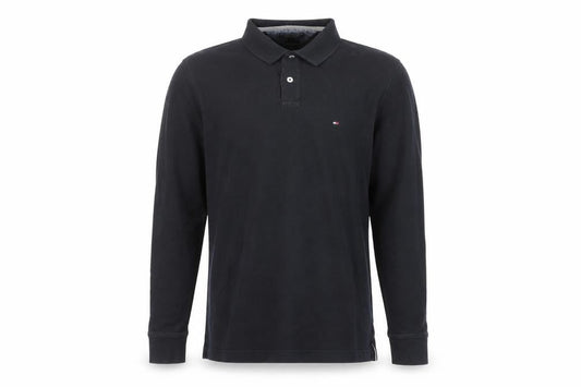 Tommy Hilfiger Men’s Black Polo Shirt M Slim Fit Long Sleeve Cotton
