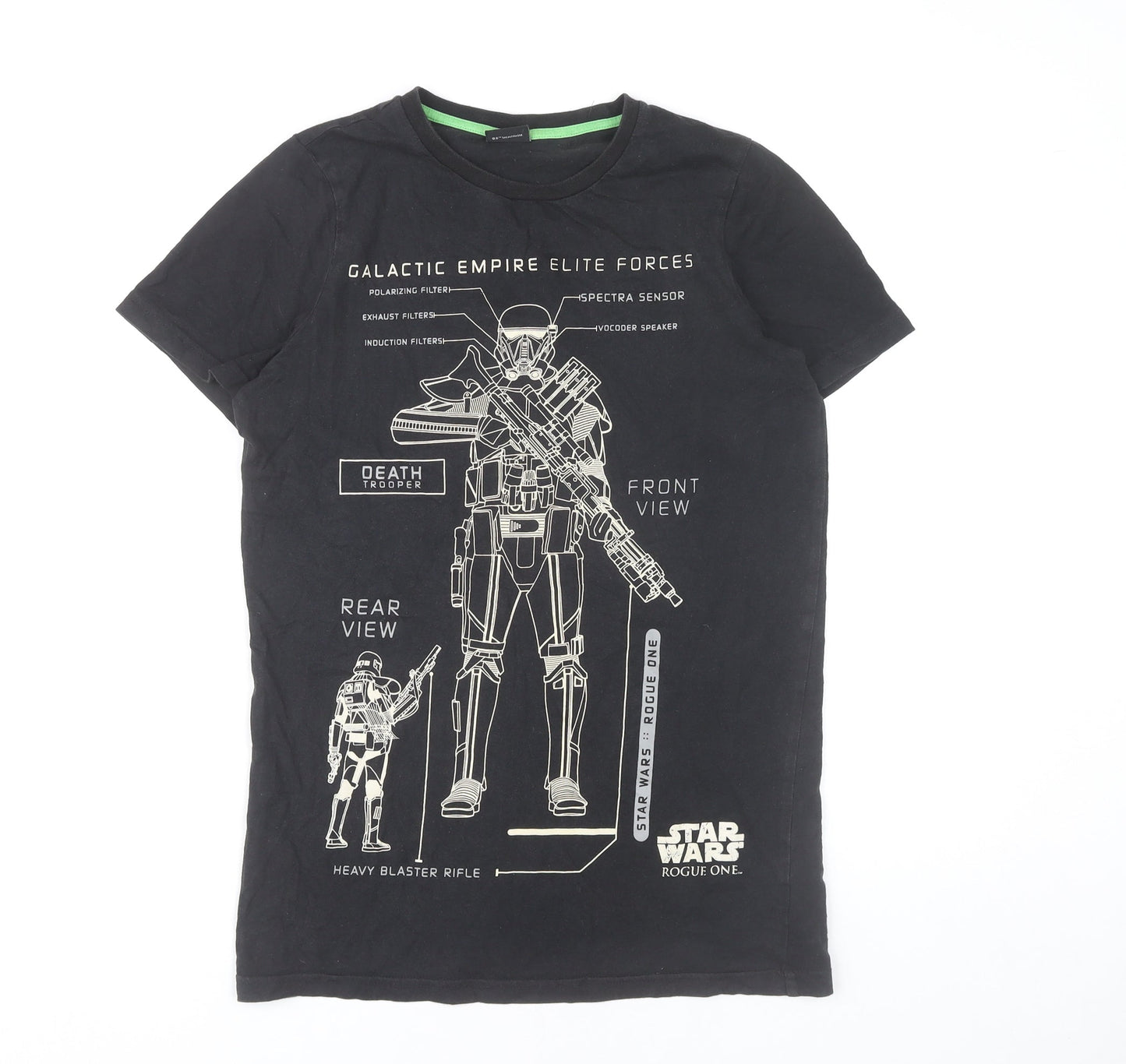 Star Wars Boys Black Graphic T-Shirt 11-12 Years Death Trooper Rogue One