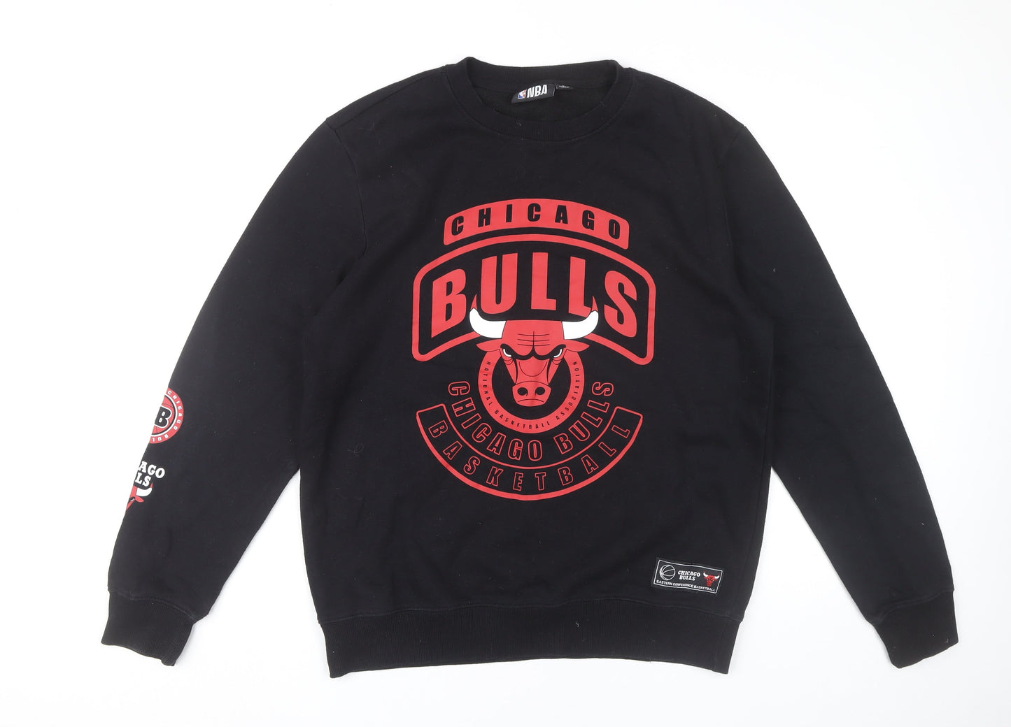 NBA Chicago Bulls Mens Black L Sweatshirt Pullover Logo Jumper
