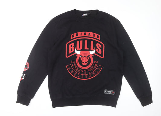 NBA Chicago Bulls Mens Black L Sweatshirt Pullover Logo Jumper