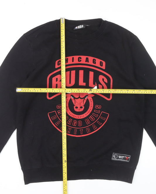 NBA Chicago Bulls Mens Black L Sweatshirt Pullover Logo Jumper