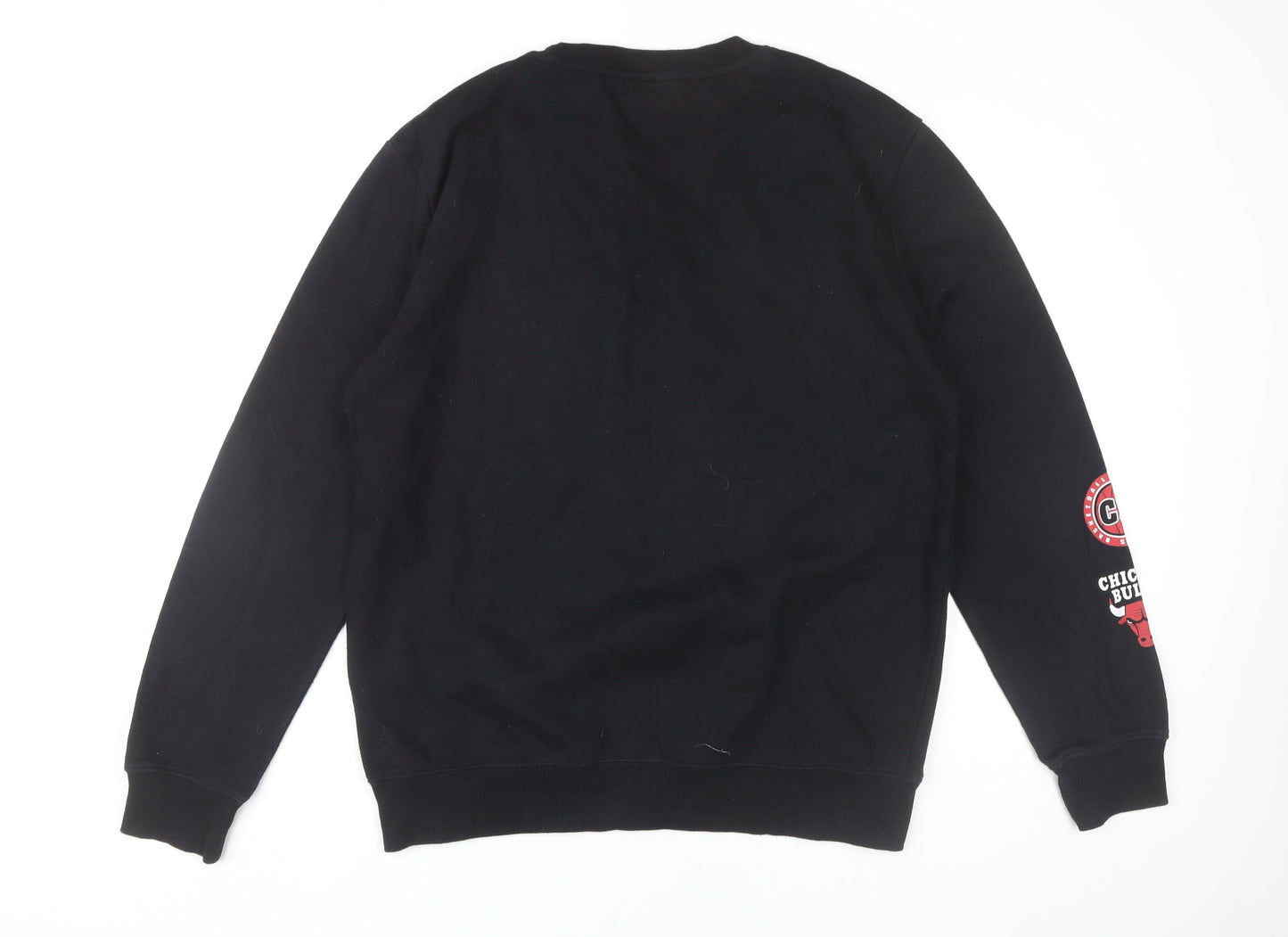 NBA Chicago Bulls Mens Black L Sweatshirt Pullover Logo Jumper