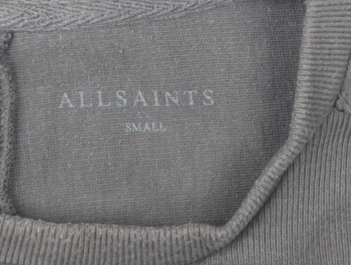 AllSaints Men’s Brown Small Crew Neck Cotton Sweatshirt