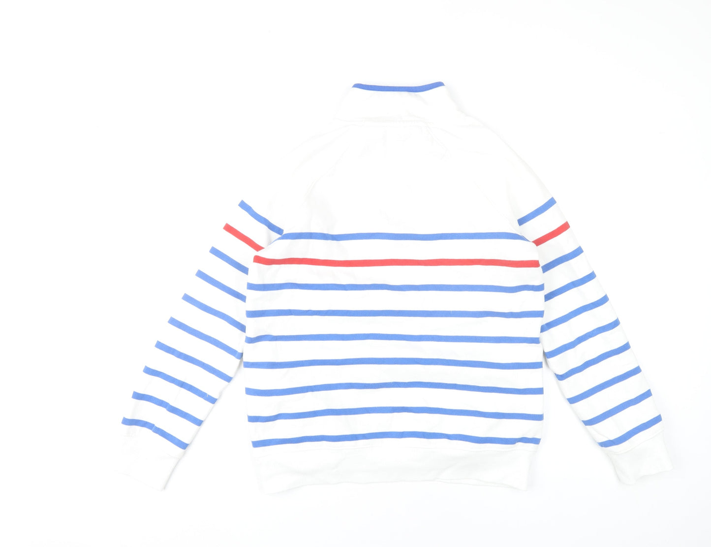 Crew Clothing Women’s White Blue Red Striped 1/4 Zip Sweatshirt Size 10