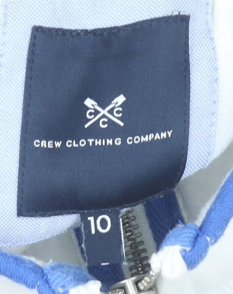 Crew Clothing Women’s White Blue Red Striped 1/4 Zip Sweatshirt Size 10