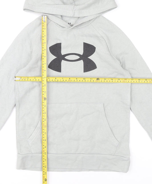 Under Armour Boys Grey Pullover Hoodie YLG 14 Years Logo Sportswear
