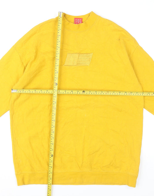 New Balance Mens Yellow Crew Neck Sweatshirt Medium Pullover