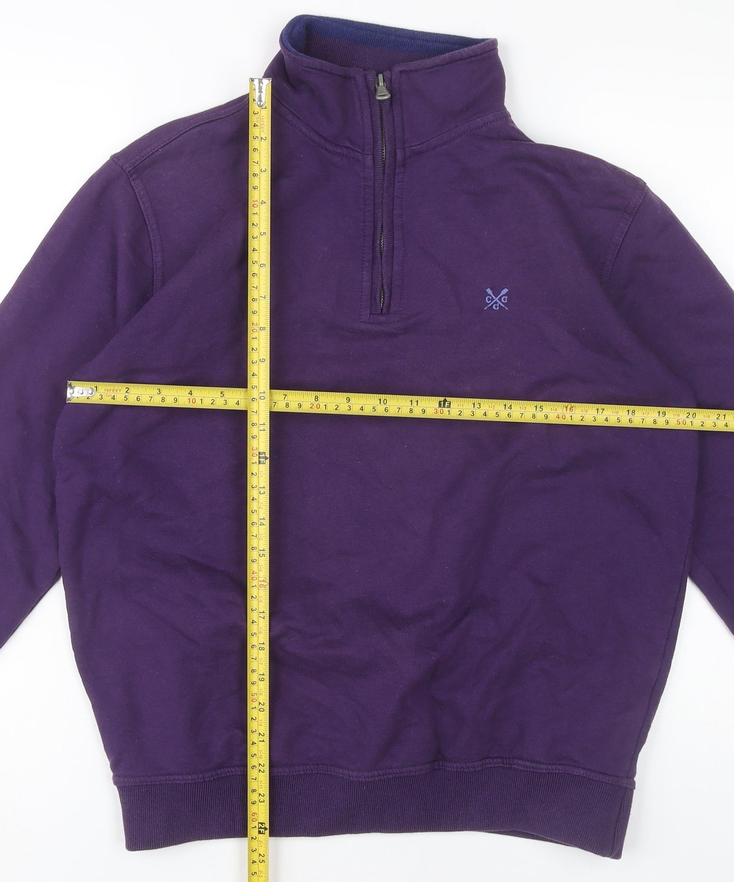 Crew Clothing Co. Unisex Purple Small 1/4 Zip Sweatshirt