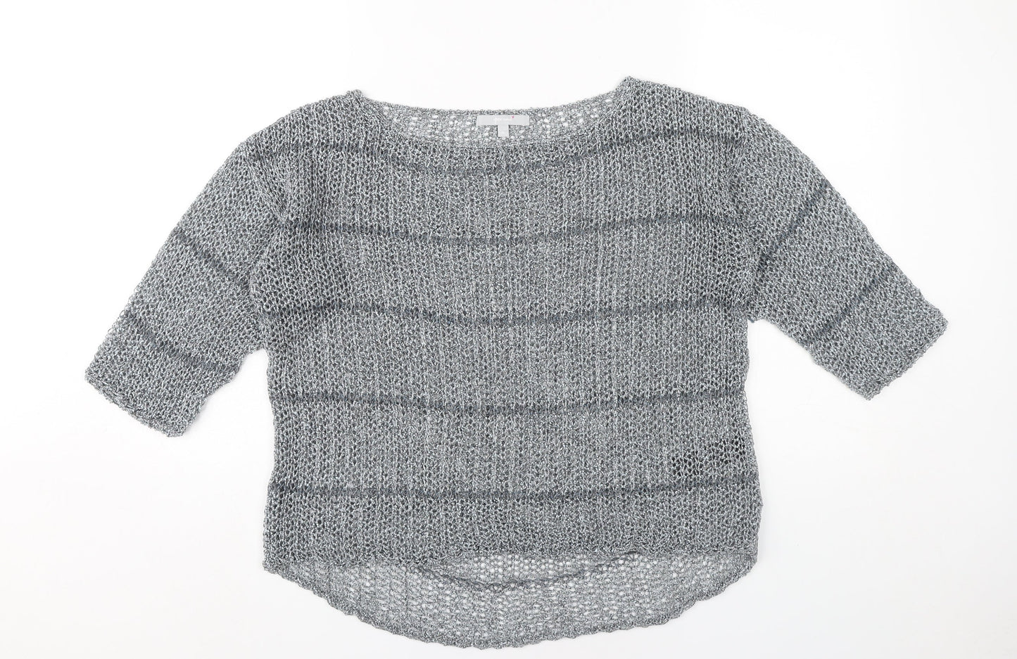 Marks and Spencer Women’s Grey Open-Knit Pullover Jumper Medium