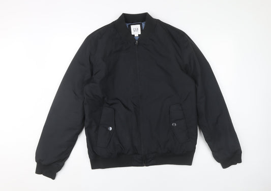 GAP Men’s Black Bomber Jacket Size M Polyester Casual