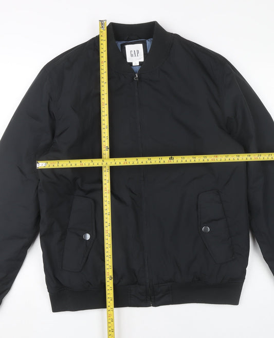 GAP Men’s Black Bomber Jacket Size M Polyester Casual
