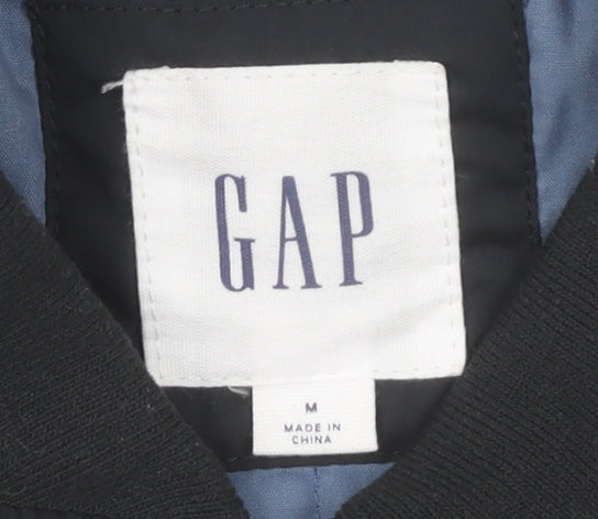 GAP Men’s Black Bomber Jacket Size M Polyester Casual