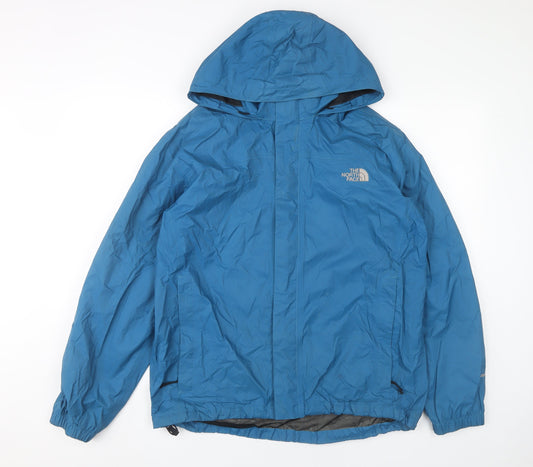 The North Face Men’s Blue Medium Waterproof Hooded Rain Jacket