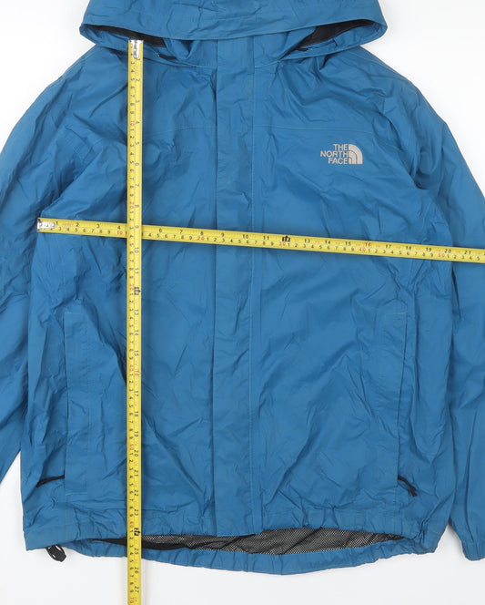 The North Face Men’s Blue Medium Waterproof Hooded Rain Jacket