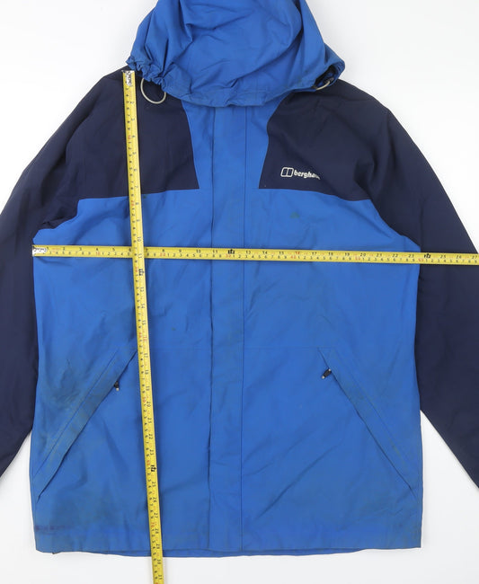 Berghaus Men’s Blue XL Waterproof Hooded Rain Jacket Coat Hiking Outdoor