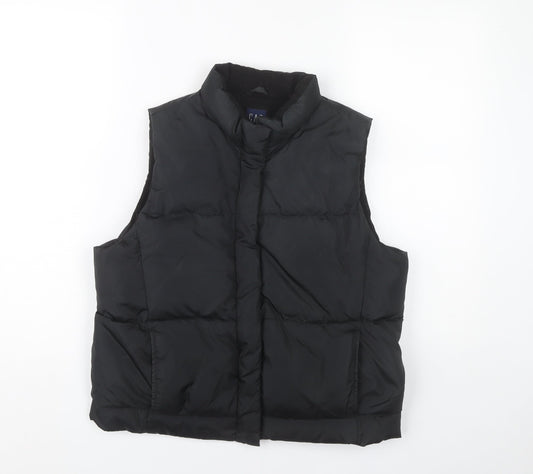 GAP Women’s Black Puffer Waistcoat M Quilted Sleeveless Casual