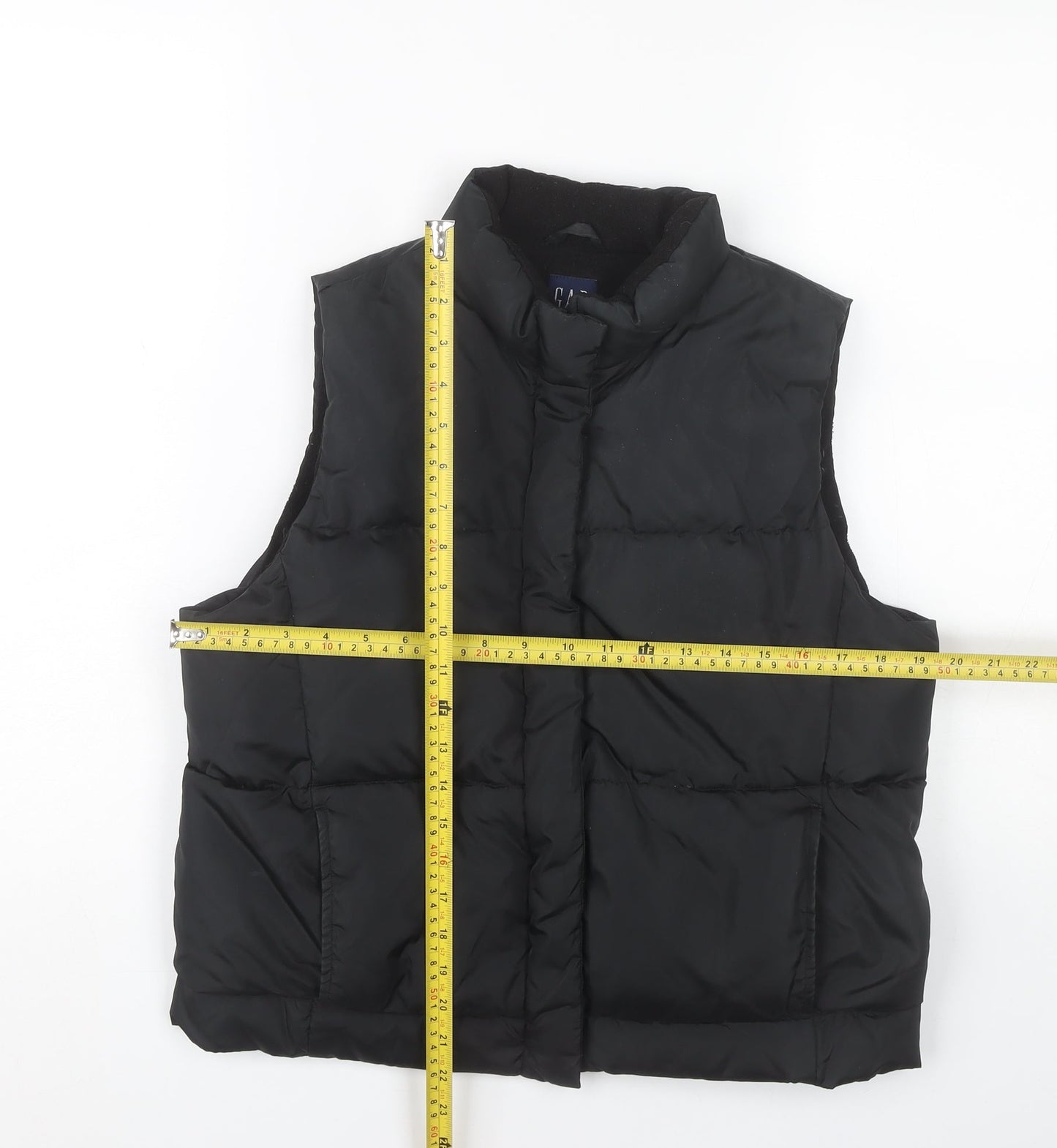 GAP Women’s Black Puffer Waistcoat M Quilted Sleeveless Casual