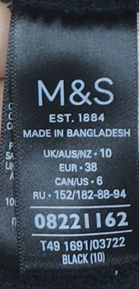 Marks and Spencer Womens Black Collared Longline Cardigan Size 10