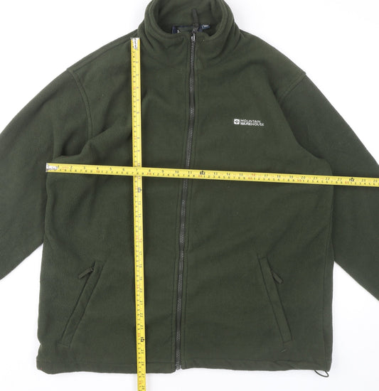 Mountain Warehouse Men’s Green Fleece Zip Jacket L Outdoor Hiking