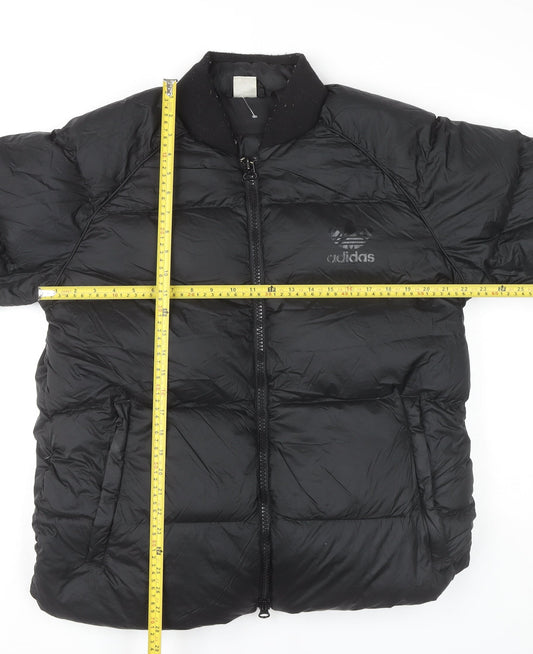 Adidas Mens Black M Puffer Jacket Winter Casual Coat