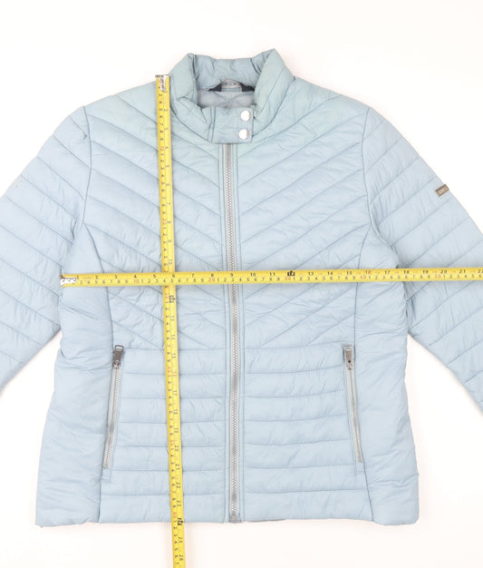 Regatta Womens Blue Size 12 Puffer Jacket Quilted Full Zip Coat