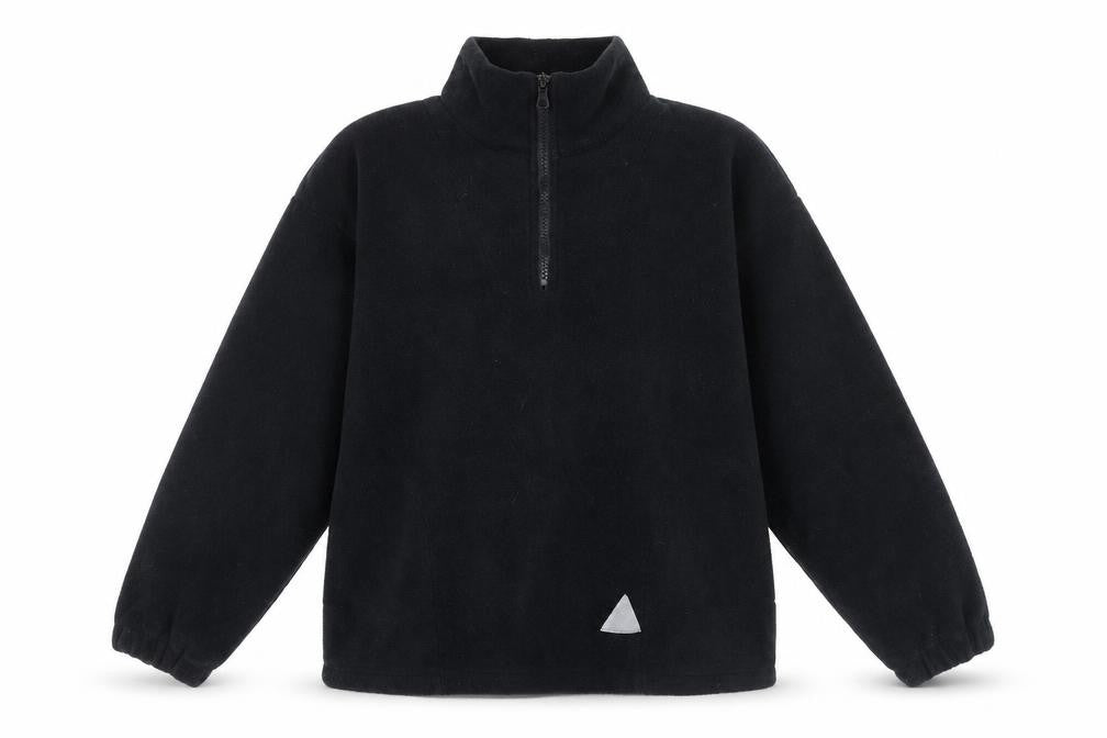 Result Womens Black Fleece Sweatshirt M 8/10 1/4 Zip Pullover