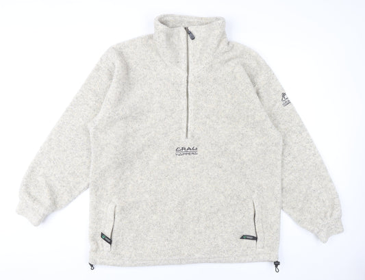 Craghoppers Men’s Beige Fleece Sweatshirt M 1/2 Zip Pullover Outdoor