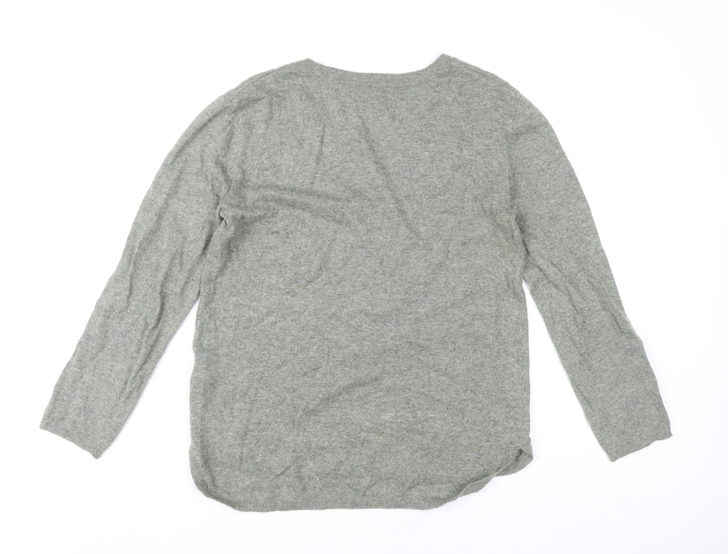 H&M Women’s Grey V-Neck Pullover Jumper XS Regular Fit
