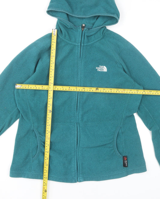 The North Face Womens Green M Fleece Full Zip Hooded Jacket