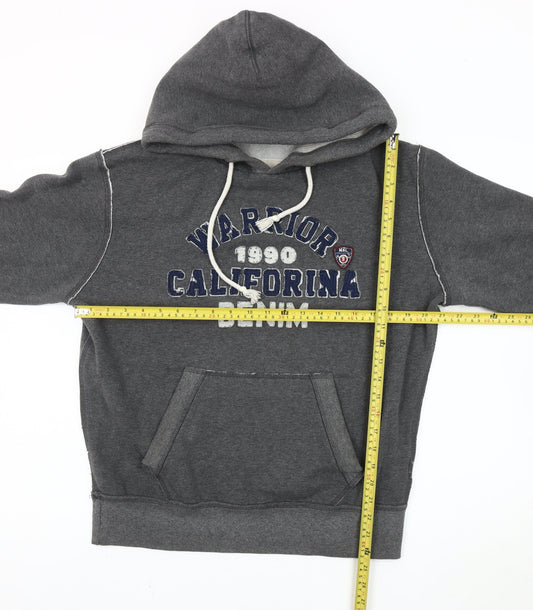 MGL Mens Grey Pullover Hoodie XL Embroidered Logo Casual Sweatshirt