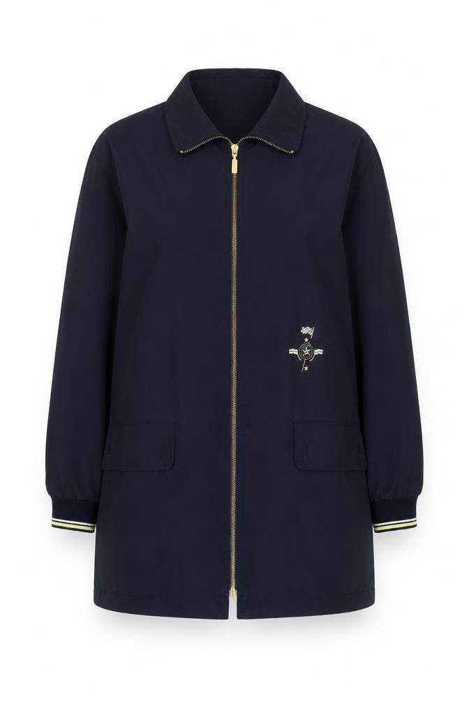 Hucke Sport Line Women’s Blue Cotton Mid-Length Jacket Size 12