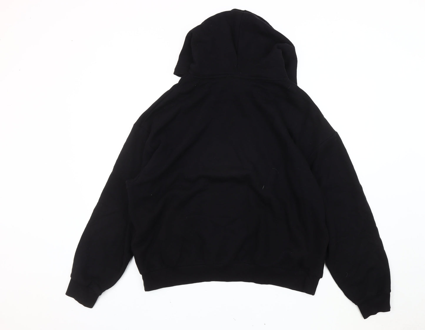 Monki Unisex Black Hoodie M Pullover Embroidered Dragon Cotton Blend