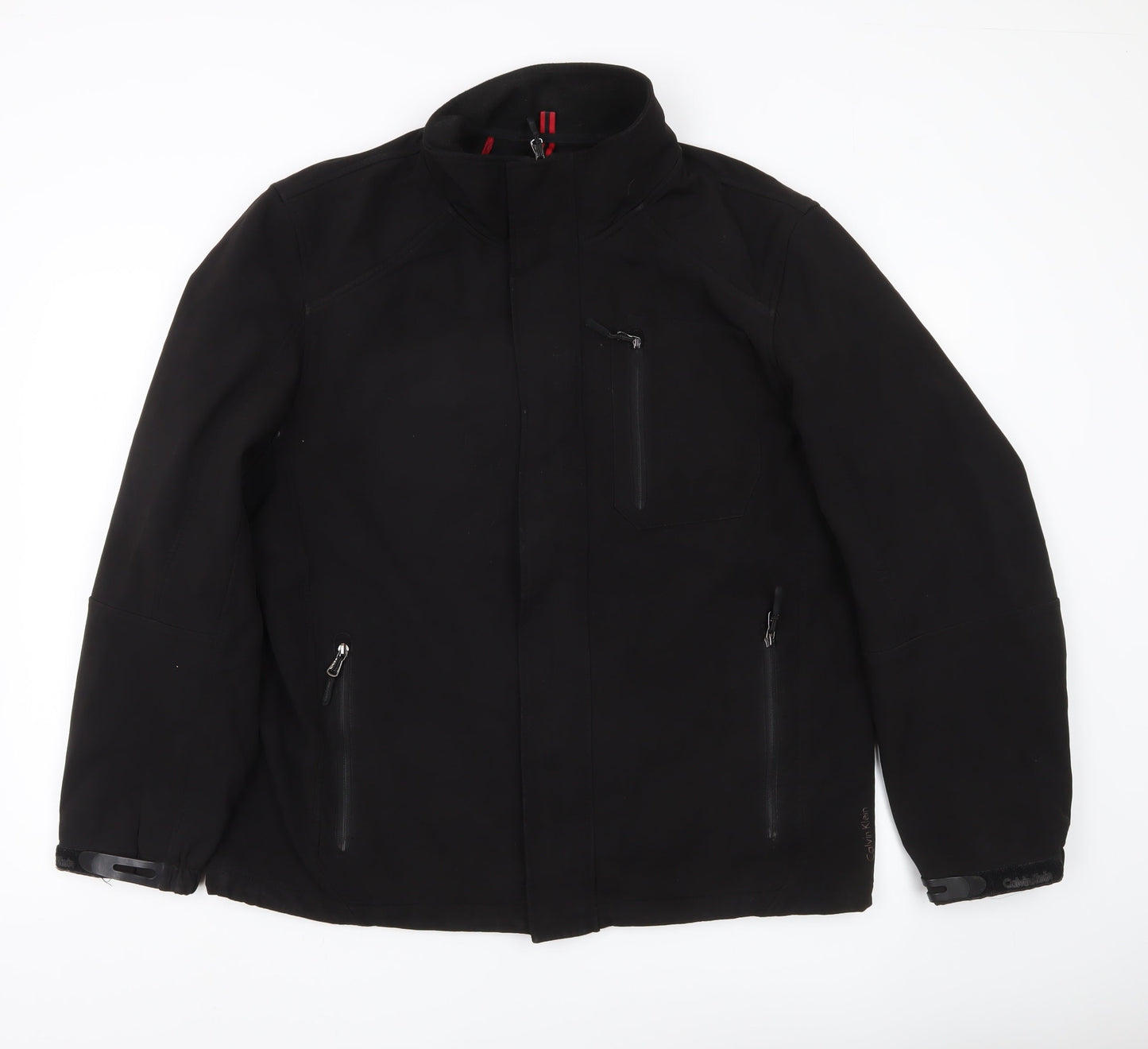 Calvin Klein Men's Black L Soft Shell Mid-Length Jacket