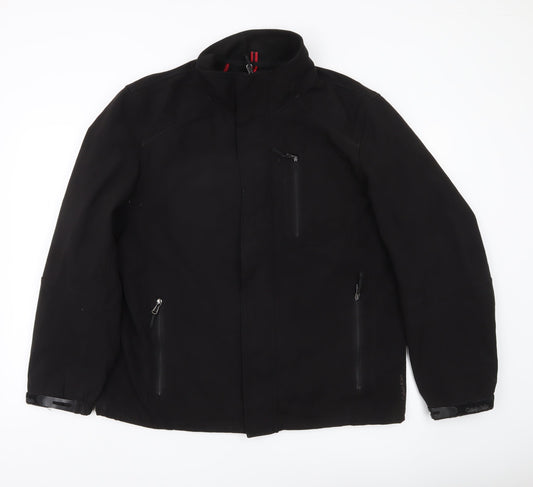 Calvin Klein Men's Black L Soft Shell Mid-Length Jacket