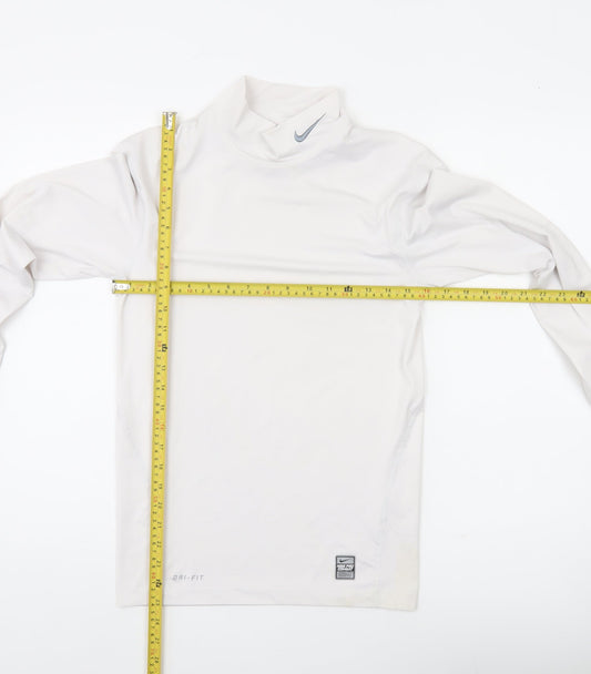 Nike Pro Combat Women White Long Sleeve Compression Dri-Fit Top M